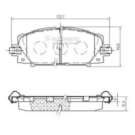 Передні гальмівні колодки N3602148 NIPPARTS