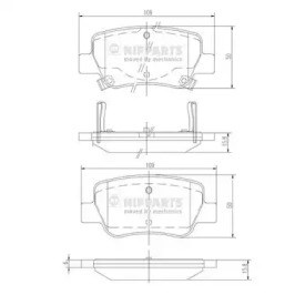 Комплект задніх колодок N3612042 NIPPARTS