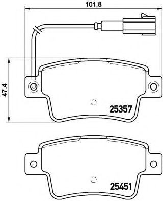 Колодки на гальмо задній дисковий P23142 BREMBO