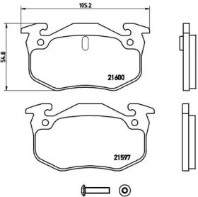Задні дискові колодки P68018 BREMBO