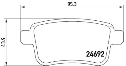 Колодки на гальмо задній дисковий P68043 BREMBO