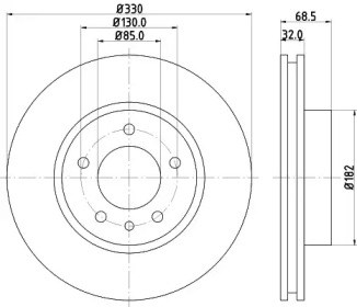 Гальмо дискове переднє PRD2468 PROTECHNIC