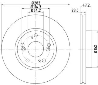 Диск гальмівний передній PRD2597 PROTECHNIC