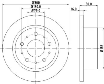 Диск гальмівний задній PRD5387 PROTECHNIC