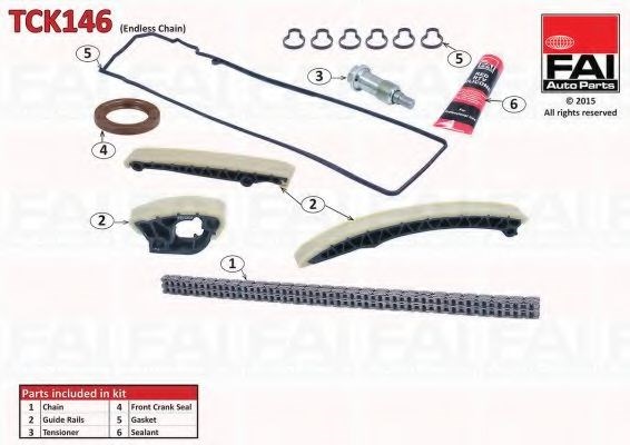 Ланцюг ГРМ, комплект TCK146 FAI