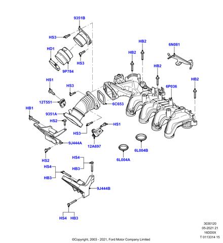 Патрубок дросельний 1440439 FORD