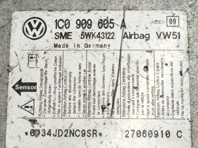 Блок управління airbag 1C0909605A VAG
