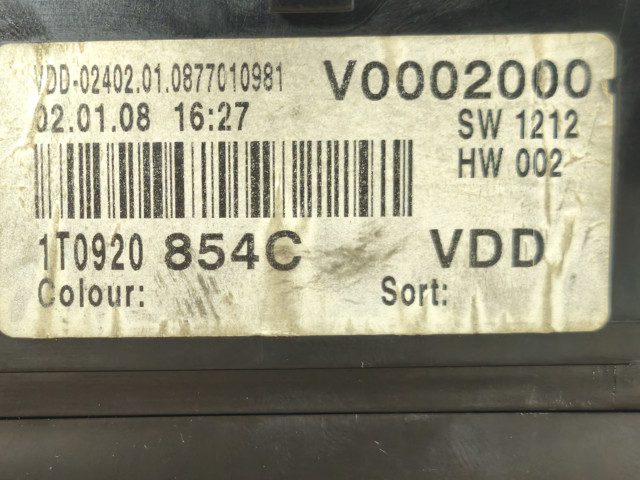 Щиток приладів додатковий 1T0920854C VAG