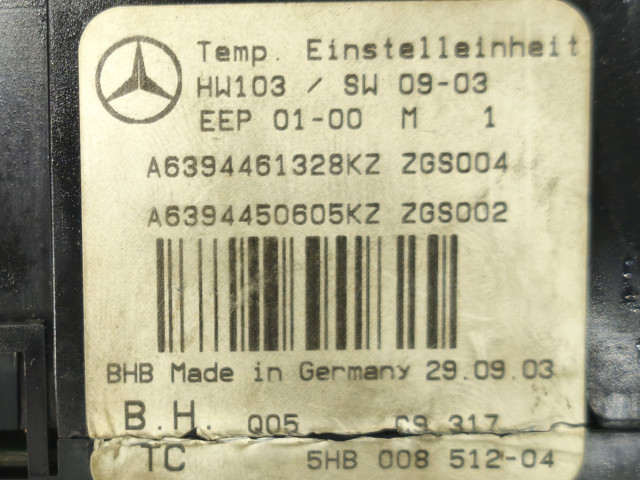 Блок управління пічкою A6394461328 MERCEDES