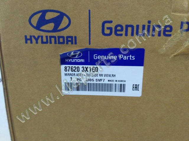 Праве бокове дзеркало 876203X160 HYUNDAI