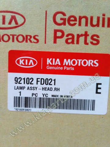 Фара комбінована, передня 92102FD021 HYUNDAI