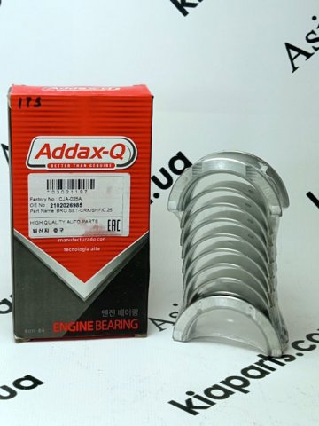 Вкладиші коленвала, корінні, комплект, 1-й ремонт (+0,25) CJA025A ADDAX-Q