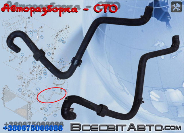 Шланг розширювального бачка, нижній 7H0121109F VAG