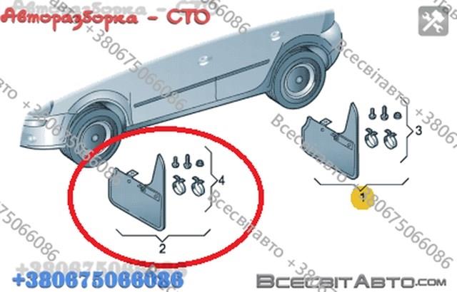 Бризковики передні, комплект 7P0075111 VAG