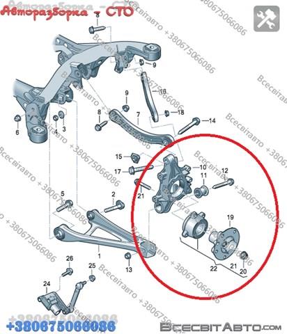 Маточина задня 7P0501655A VAG