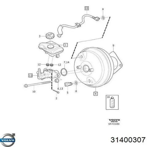 Вакуумний підсилювач гальм 31400307 VOLVO