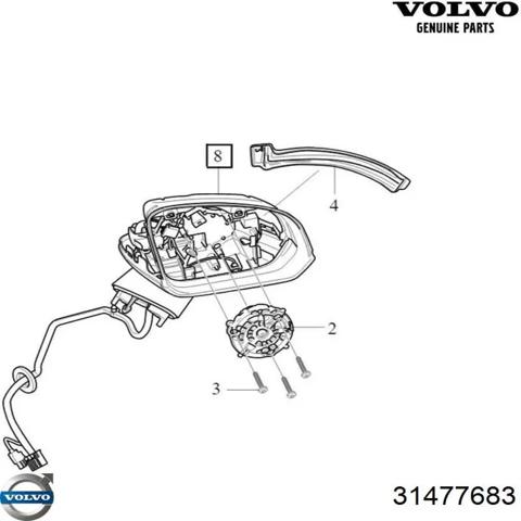 Праве бокове дзеркало 31477683 VOLVO