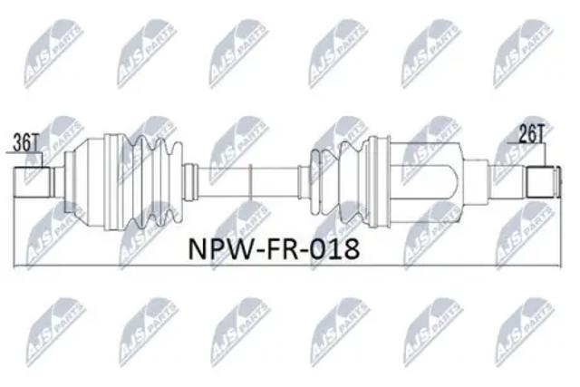 Піввісь передня ліва NPWFR018 NTY