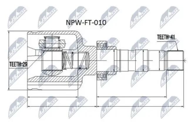 ШРУС внутрішній, передній, правий NPWFT010 NTY