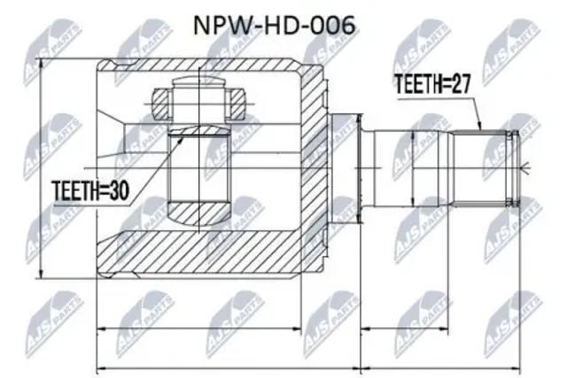 ШРУС внутрішній, передній, правий NPWHD006 NTY