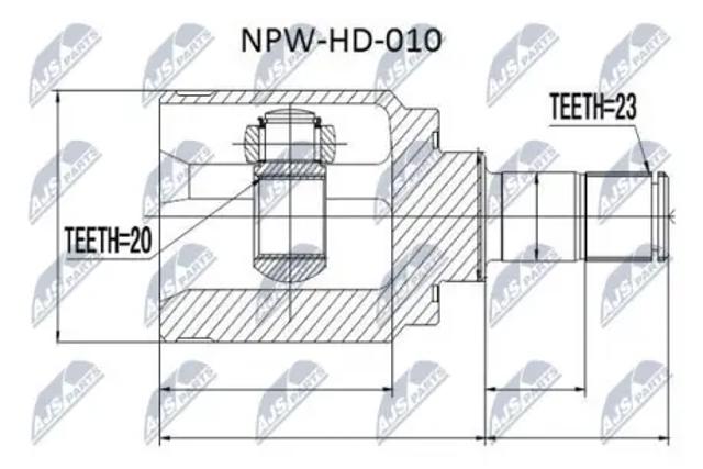 Шарнір кутових швидкостей внутрішній задній NPWHD010 NTY