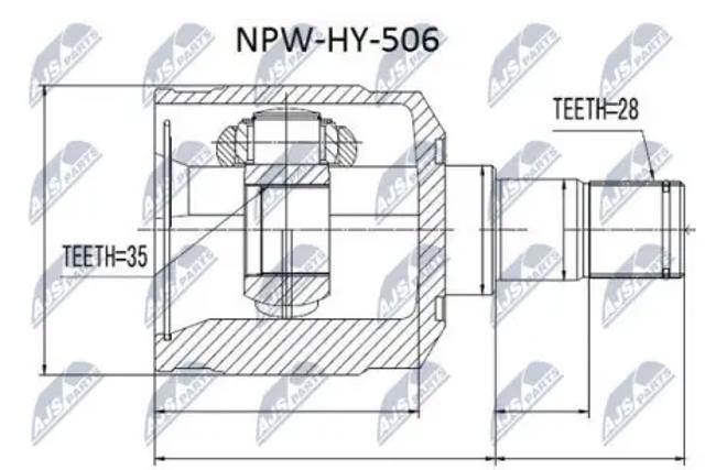Шарнір кутових швидкостей передній лівий NPWHY506 NTY