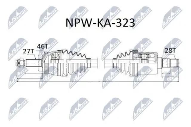 Піввісь передня ліва NPWKA323 NTY