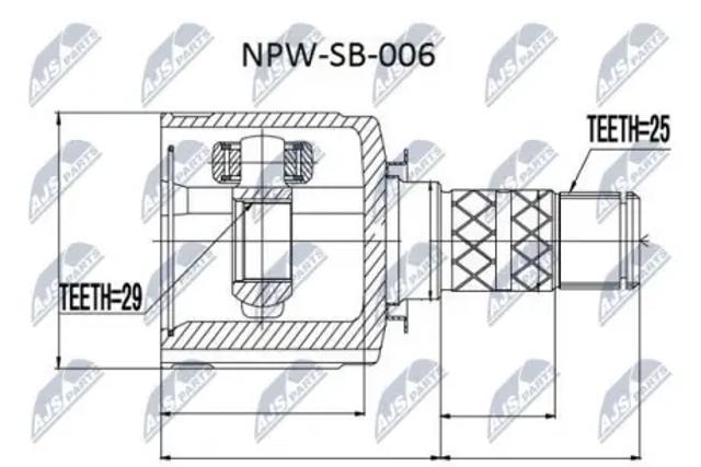 ШРУС внутрішній, передній NPWSB006 NTY