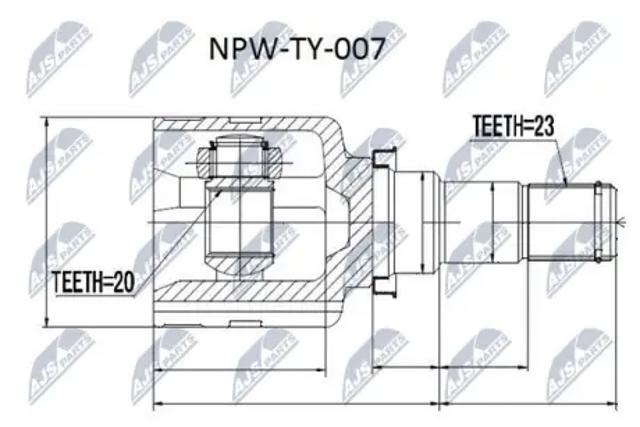 ШРУС внутрішній, передній NPWTY007 NTY