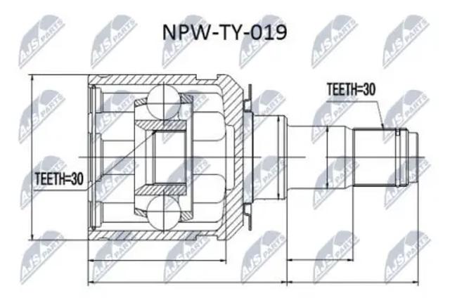 ШРУС внутрішній, передній NPWTY019 NTY