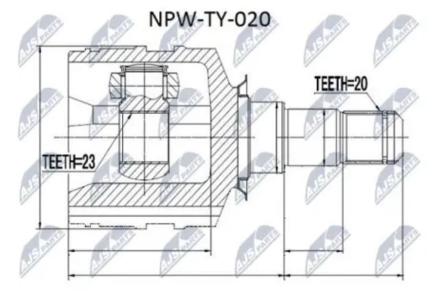 ШРУС внутрішній, передній, правий NPWTY020 NTY