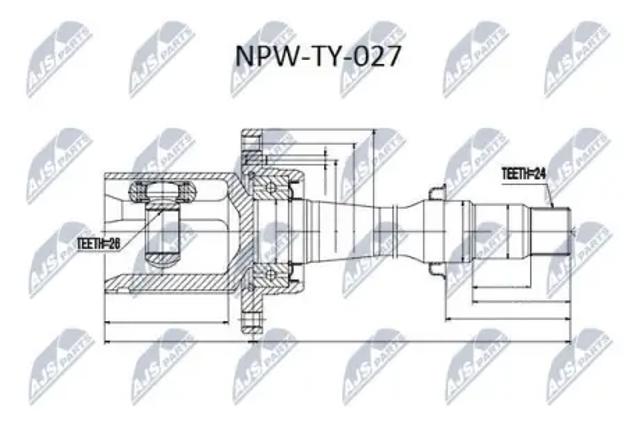 ШРУС внутрішній, передній, правий NPWTY027 NTY