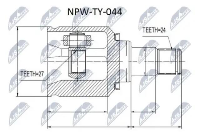 Шарнір кутових швидкостей передній лівий NPWTY044 NTY