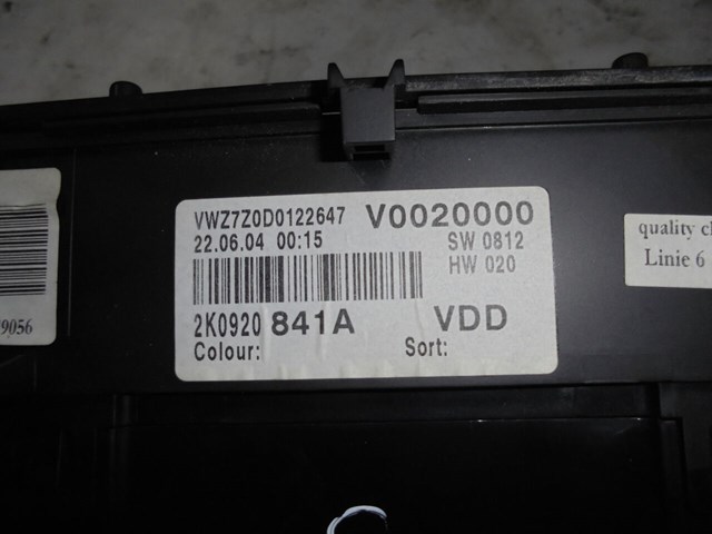 Щиток приладів 2K0920841A VAG
