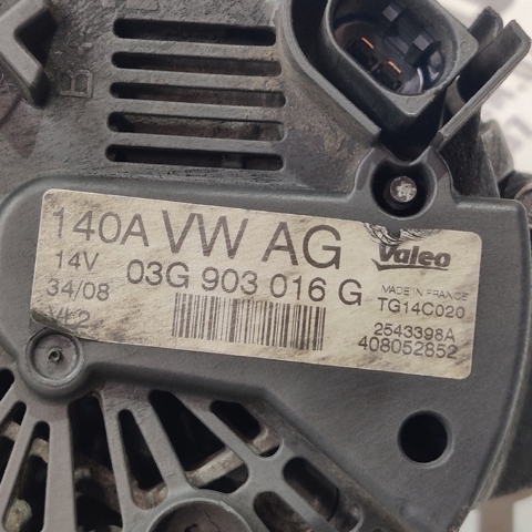 Генератор audi a4 b8 / oem: 03g903016g / рік: 2008 / тип кузова: универсал / обєм: 2.0 / паливо: дизель / кпп: мкпп
