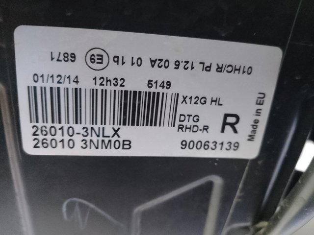Фара правая 260103NLX NISSAN