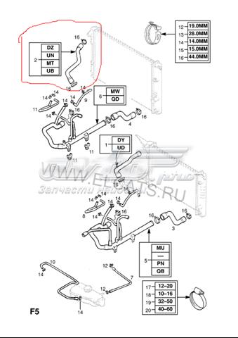 Шланг/патрубок радіатора охолодження, верхній 1337404 Opel