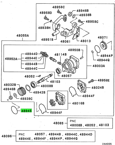 Сальник насоса ГПК керма MF520407 MITSUBISHI