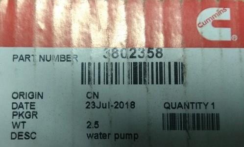 Помпа водяна, корпус 3802358 CUMMINS
