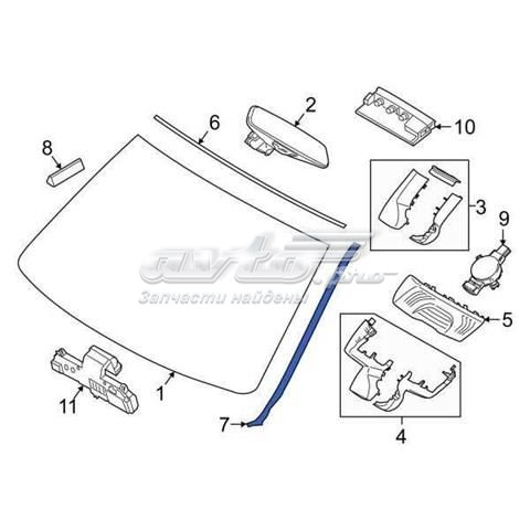 Молдинг лобового скла, лівий 51317463527 BMW