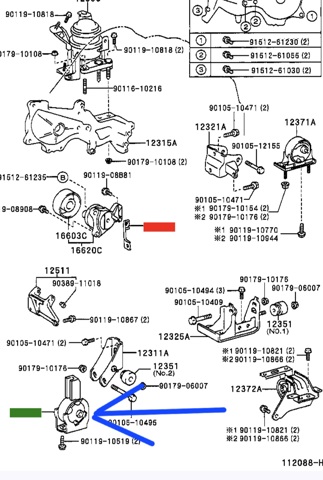 Передня опора двигуна 1236122080 TOYOTA