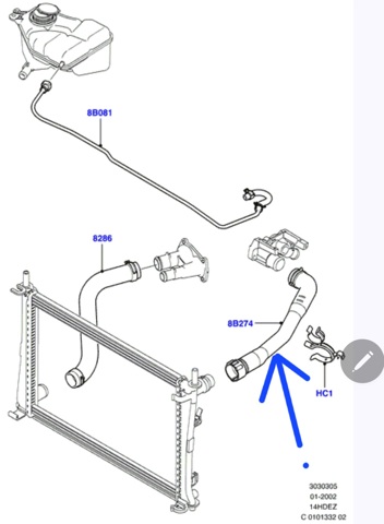 Патрубок системи охолодження 1528662 FORD