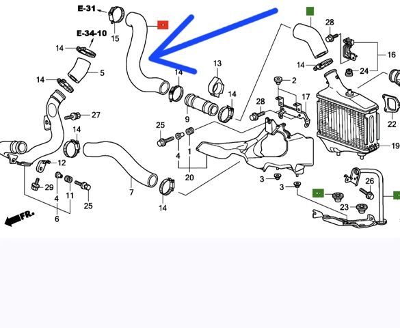 Шланг/патрубок интеркуллера 17287R07E01 HONDA