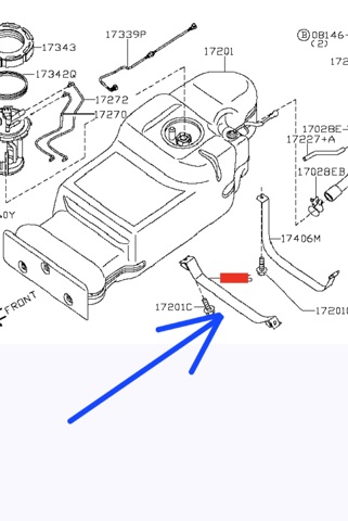Кронштейн баку паливного 17406EB30A NISSAN