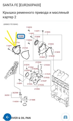 Захист ременя ГРМ, нижній 2137027000 HYUNDAI