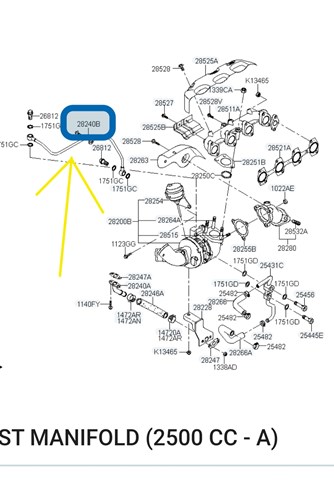 Подача масляна труба 282414A421 HYUNDAI