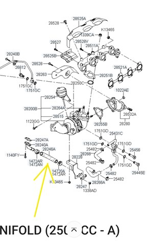 Подача масляна труба 282464A421 HYUNDAI