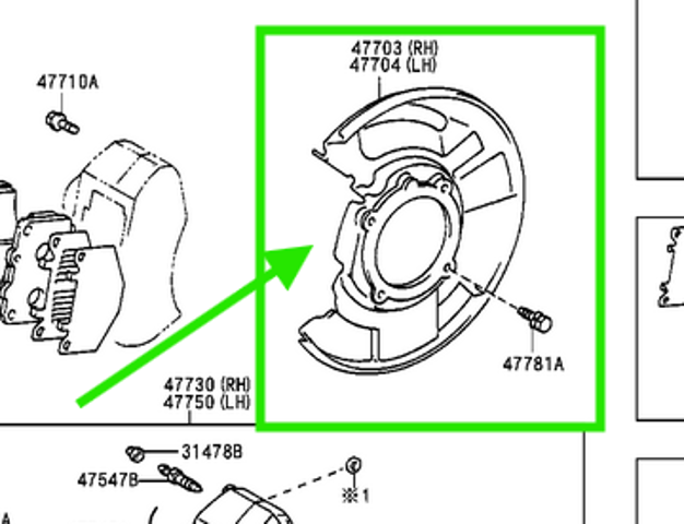 Кожух гальмівного диска 4770435101 TOYOTA