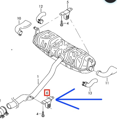 Подушка кріплення глушника 7L6253144D VAG