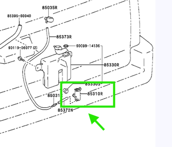 Моторчик омивача скла передній/задній 8531022080 TOYOTA